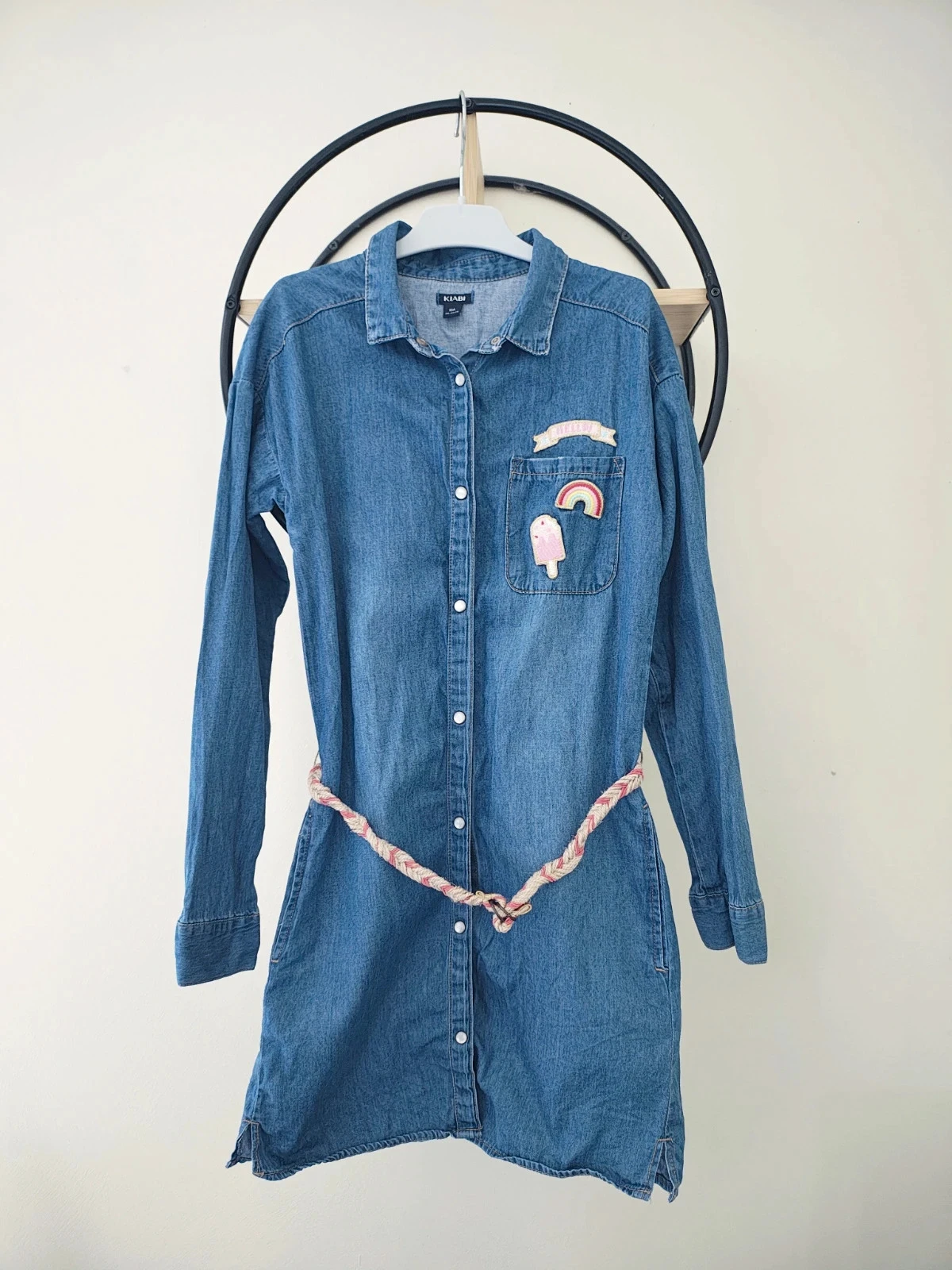 10 ans robe jean avec ceinture kiabi